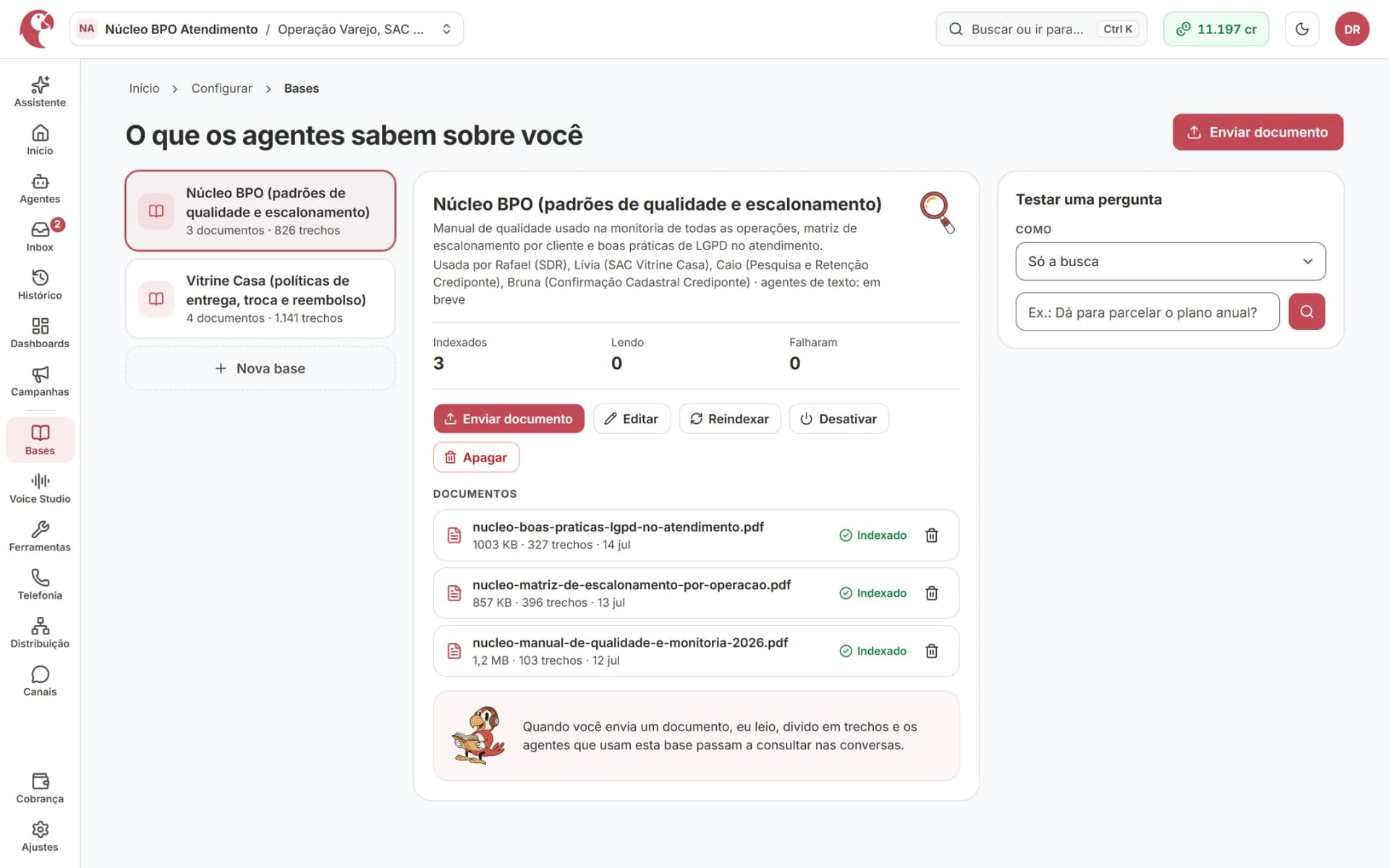 Ele responde com os seus dados
